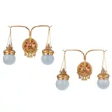 Halsey Ricardo, PAIR OF DOUBLE WALL LIGHTS, CIRCA 1906-1907, 1906, 24-carat gold-plated brass