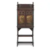 Arthur William Blomfield, SIR ARTHUR WILLIAM BLOMFIELD’S REMEMBRANCE CABINET, CIRCA 1860, 1860, painted and gilded oak