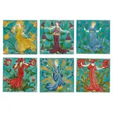 Walter Crane, RARE SET OF SIX 'FLORA'S TRAIN' TILES, CIRCA 1900-1902, 1900, relief moulded earthenware