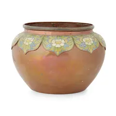 Clement Heaton, ARTS & CRAFTS JARDINIÈRE, CIRCA 1890, 1890, copper with applied cloisonné decoration