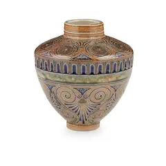 VASE, 1875 by Martin Brothers, 1875, salt-glazed stoneware, sold Oct 2023