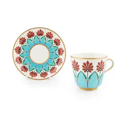 Christopher Dresser, TEA CUP & SAUCER, CIRCA 1875, 1875, glazed porcelain