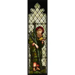 Edward Burne-Jones, 'ST. ANDREW' STAINED GLASS PANEL, 1909, 1909, leaded and painted glass