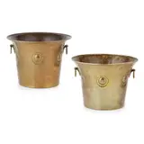 Richard Llewellyn Rathbone, PAIR OF JARDINIÈRES, CIRCA 1900, 1900, repoussé -decorated brass
