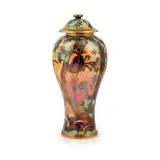 Daisy Makeig-Jones, 'GHOSTLY WOOD' FLAME FAIRYLAND LUSTRE COVERED VASE, CIRCA 1925, 1925, lustre-glazed earthenware