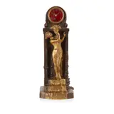 Karl Korschann, ART NOUVEAU FIGURAL CLOCK, 1897, 1897, patinated bronze