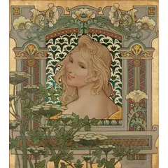 Charles Repelin, ART NOUVEAU PORTRAIT OF A GIRL, 1897, 1897
