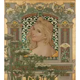 Charles Repelin, ART NOUVEAU PORTRAIT OF A GIRL, 1897, 1897
