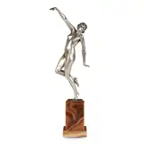 Demetre Chiparus, ‘BACCHANAL’, CIRCA 1925, 1925, silvered bronze on marble base