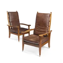 Arthur W. Simpson, PAIR OF ARTS & CRAFTS ARMCHAIRS, CIRCA 1920, 1920, oak