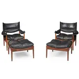 Kristian Solmer Vedel, LOUNGE SUITE, DESIGNED 1963, 1963, leather and rosewood