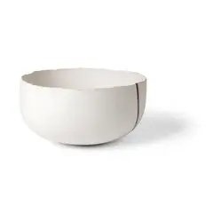 Bowl in the Form of a Painting, circa 1981 by Gordon Baldwin, 1981, stoneware with oxide abstract linear design in black and pink, sold Apr 2023