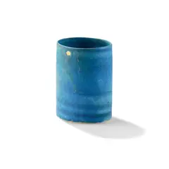 Emmanuel Cooper, Vase, turquoise glaze with gold spots