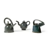 Walter Keeler, Three Teapots, salt glazed stoneware