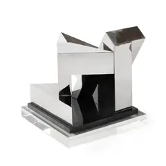 Paul Mount, Ginglymus, 1984, 1984, stainless steel on slate base and perspex plinth
