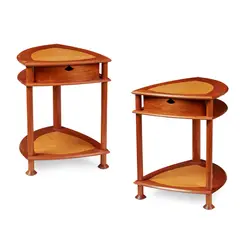 John Makepeace, Pair of Tables / Cabinets, walnut