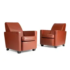 Gugliemo Ulrich, Pair of Lounge Chairs, designed 1934, 1934, upholstery on wooden frame