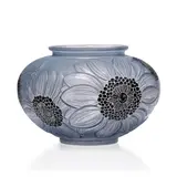 René Lalique, DAHLIAS VASE, NO. 938, blue stained and black enamelled