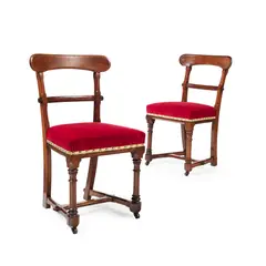 E. W. Pugin, PAIR OF SIDE CHAIRS, CIRCA 1870, 1870, walnut