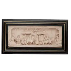 George Tinworth, HAMAN LEADING MORDECAI THROUGH THE STREETS OF PERSIA, DATED 1884, 1884, terracotta relief
