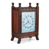 Lewis Foreman Day, AESTHETIC MOVEMENT MANTEL CLOCK, CIRCA 1880, 1880, painted porcelain dial