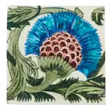 6-INCH 'BBB' CARNATION TILE, LATE 1890S by William De Morgan, glazed earthenware, sold Apr 2023