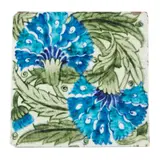 8-INCH DOUBLE CARNATION TILE, LATE 1890S by William De Morgan, glazed earthenware, sold Apr 2023