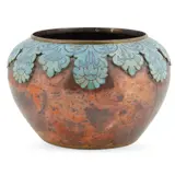 Clement Heaton, ARTS & CRAFTS JARDINIERE, CIRCA 1890, 1890, copper with applied cloisonné decoration