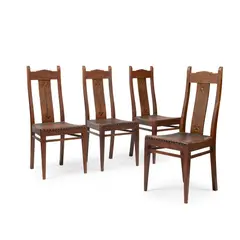 Arthur W. Simpson, SET OF FOUR ARTS & CRAFTS SIDE CHAIRS, CIRCA 1910, 1910, oak