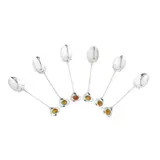 Archibald Knox, CASED SET OF SIX SPOONS, BIRMINGHAM 1903, 1903, silver and enamel