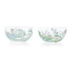 Hannah Moore Walton, TWO FINGER BOWLS, CIRCA 1910, 1910, painted glass