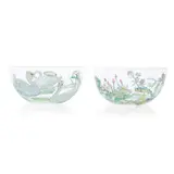 Hannah Moore Walton, TWO FINGER BOWLS, CIRCA 1910, 1910, painted glass