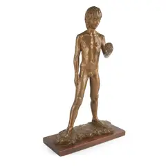Benno Schotz, STUDY OF CHRISTOPHER WITH APPLE, bronze