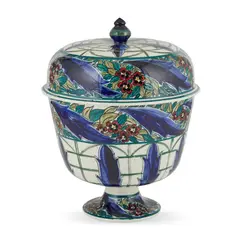Alfred Powell, FOOTED BOWL & COVER, CIRCA 1920, 1920, painted and glazed earthenware