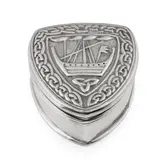 Alexander Ritchie, IONA HEART-SHAPED BOX & COVER, CHESTER 1908, 1908, silver