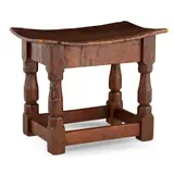 STOOL, LATE 1920S-EARLY 1930S by Robert 'Mouseman' Thompson, oak, sold Apr 2023