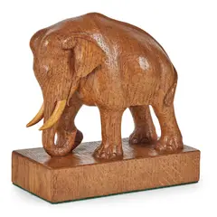 Stan ‘Woodpecker’ Dodds, CARVED ELEPHANT FIGURE, CIRCA 1980, 1980, oak