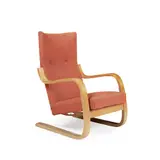 36/401 ARMCHAIR, DESIGNED 1933 by Alvar Aalto, 1933, birch ply with upholstered sprung seat and back, sold Apr 2023
