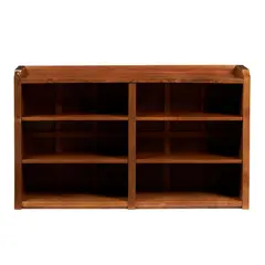 Robert 'Mouseman' Thompson, OPEN BOOKCASE, CONTEMPORARY, oak and burr oak with adjustable shelves and carved mouse signature