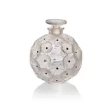 René Lalique, SEMIS DE FLEURS SCENT BOTTLE, D'HÉRAUD - 11, frosted and black enamelled