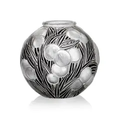 René Lalique, ORANGES VASE, NO. 964, frosted and black enamelled