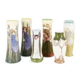 Margaret E. Thompson, GROUP OF SIX VASES, CIRCA 1920, 1920, glazed earthenware