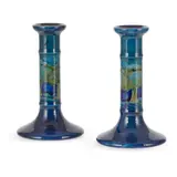 William Moorcroft, PAIR OF 'MOONLIT BLUE' CANDLESTICKS, CIRCA 1920