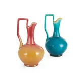 Christopher Dresser, TWO JUGS, CIRCA 1880, 1880, glazed earthenware