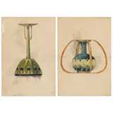 John Wadsworth, TWO ORIGINAL DESIGNS FOR MINTON SECESSIONIST VASES, CIRCA 1901, 1901