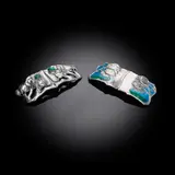 Kate Harris, ART NOUVEAU BELT BUCKLE, BIRMINGHAM 1902, 1902, silver and enamel, 9cm (3 1/2in) wide