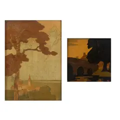 William Arthur Chase, 'THE SWISS VILLAGE', CIRCA 1920, 1920, oak frame