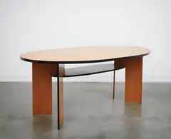 DINING TABLE, CIRCA 1936 by Gerald Summers, 1936, birch plywood with black lacquer, sold Oct 2022