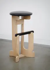 COCKTAIL STOOL, 1930s by Gerald Summers, white stained and black stained birch plywood, sold Oct 2022