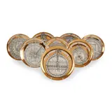 Piero Fornasetti, Set of Eight 'Astrolabio' Plates, circa 1971